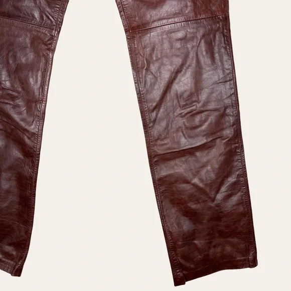 Vintage Y2K Chocolate Brown Leather Bootcut Pants Size 2 | The Gap - Picture 3 of 10